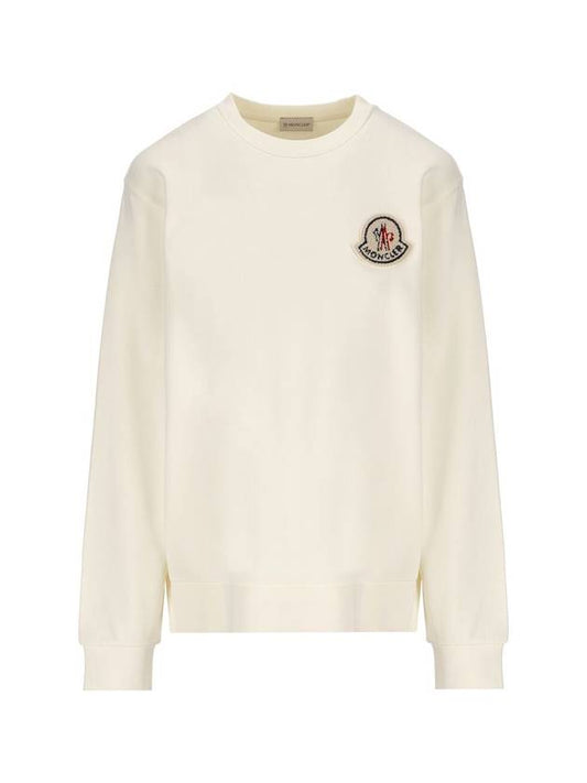 Logo Patch Sweatshirt White - MONCLER - BALAAN 1