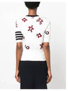 Women's 4 Bar Intarsia Knit Top White - THOM BROWNE - BALAAN 6