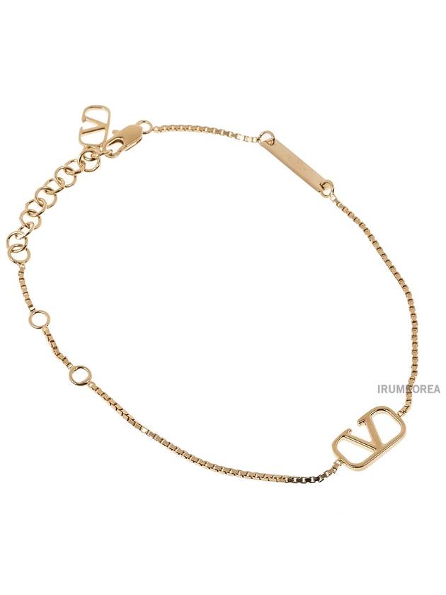 V logo signature metal bracelet gold - VALENTINO - BALAAN 3