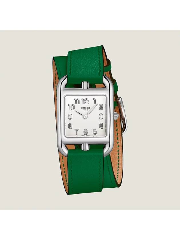 Women s Cape Cod Watch Swift Calfskin Small Size Vertaks Green Color 31mm W055504WW00 - HERMES - BALAAN 1