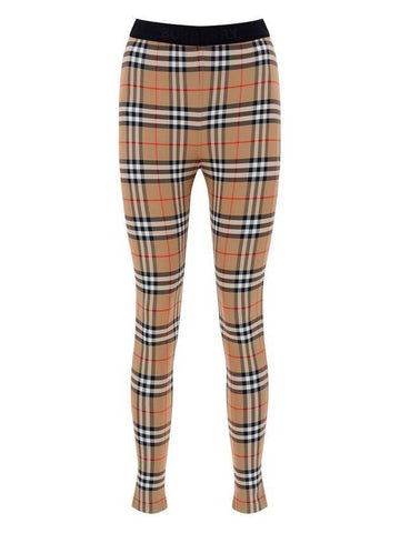 Women's Vintage Check Leggings Beige - BURBERRY - BALAAN 1