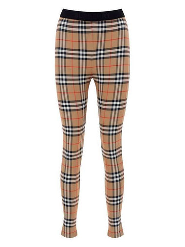 WoMen's Vintage Check Leggings Beige - BURBERRY - BALAAN 1