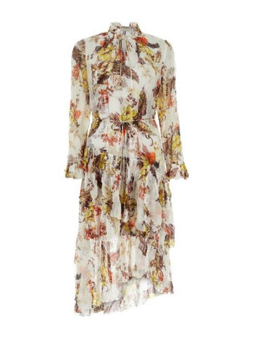 n Midi Dress 9069DMAT ITRF IVORYTROPICALFLORAL - ZIMMERMANN - BALAAN 1