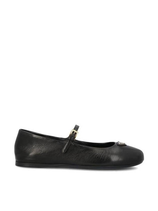 Nappa Leather Ballerinas Shoes Black - PRADA - BALAAN 1