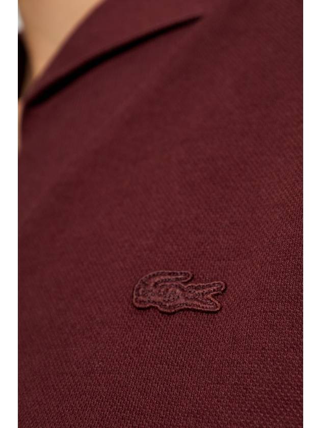 Lacoste Polo With Patch, Unisex, Burgundy - LACOSTE - BALAAN 7