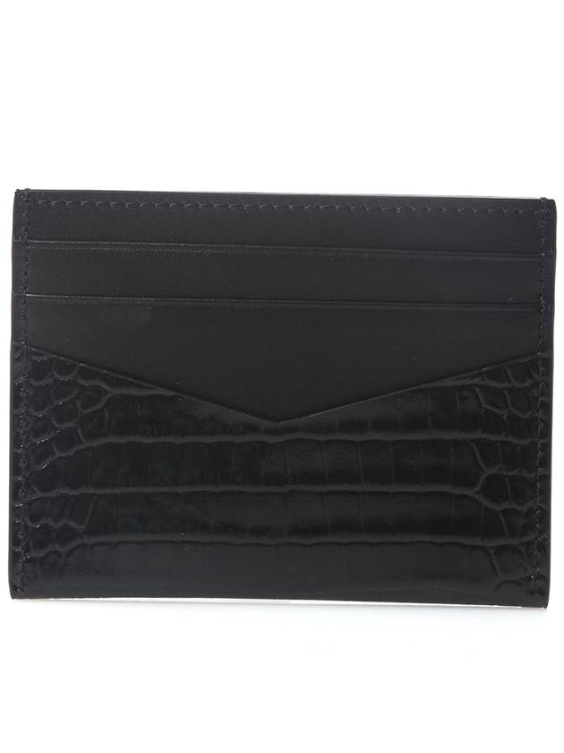 Men's 4G Logo Silver Crocodile Card Wallet Black - GIVENCHY - BALAAN 4