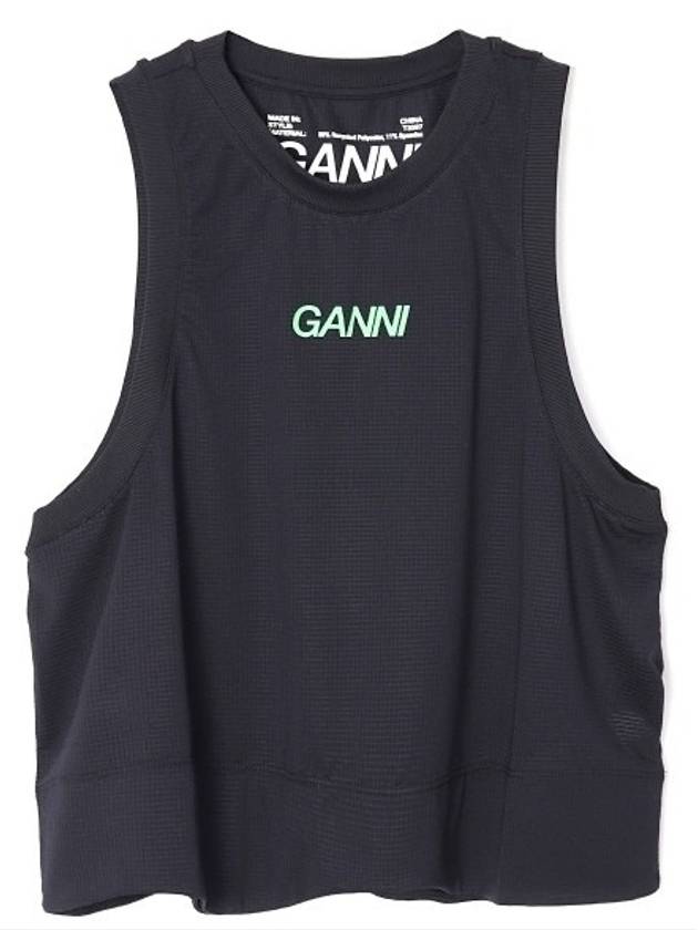 Active Mesh Sleeveless Black - GANNI - BALAAN 2