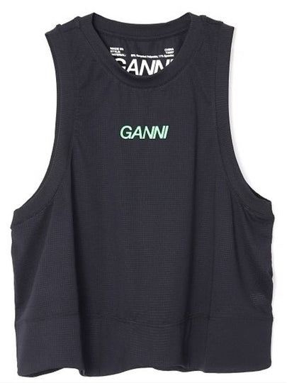 Active Mesh Sleeveless Black - GANNI - BALAAN 2