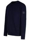 Merino Wool Crew Neck Knit Top Navy - CP COMPANY - BALAAN 3