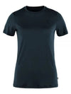 Women's Abisko Wool Short Sleeve T-Shirt Dark Navy - FJALL RAVEN - BALAAN 2