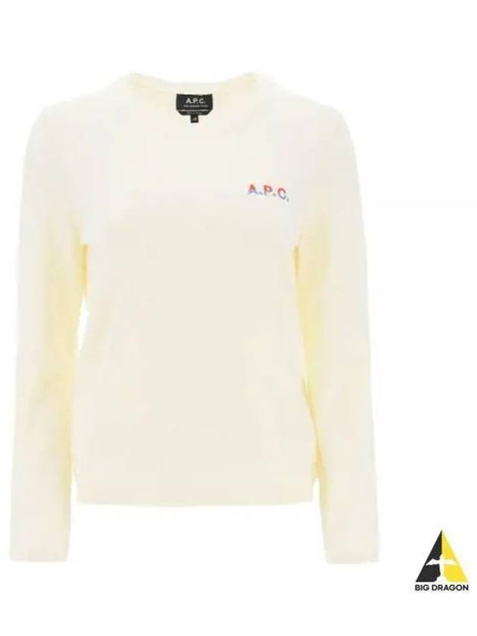 Embroidered Logo Knit Top Ivory - A.P.C. - BALAAN 2