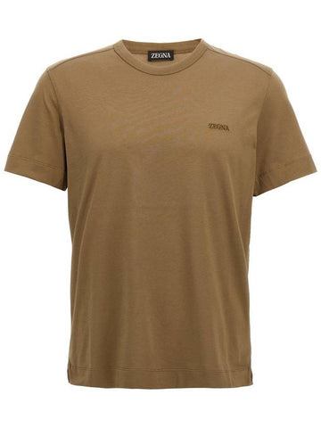 Zegna Logo Embroidery T-Shirt - ERMENEGILDO ZEGNA - BALAAN 1