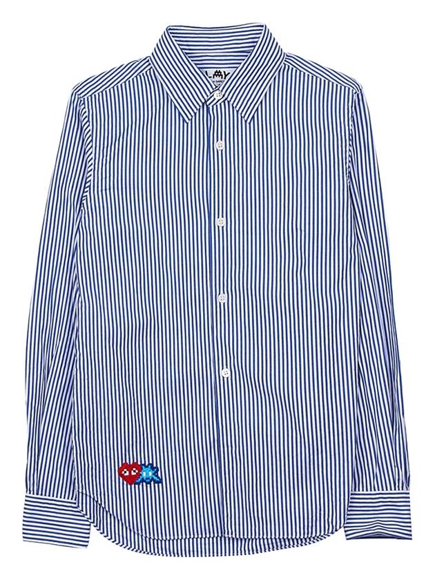 Women's Striped Shirt P1B025 BLUE WHITE STRIPES - COMME DES GARCONS - BALAAN 1