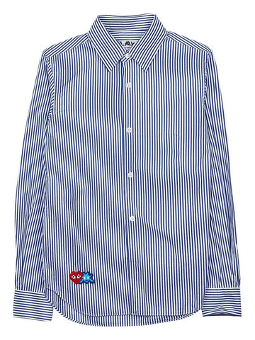 Women's Striped Shirt P1B025 BLUE WHITE STRIPES - COMME DES GARCONS - BALAAN 1