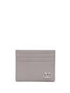 Men's V Logo Signature Leather Half Wallet Grey - VALENTINO - BALAAN 1