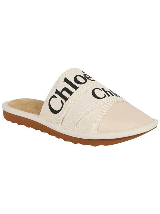 Woody Logo Strap Canvas Slippers White - CHLOE - BALAAN 4