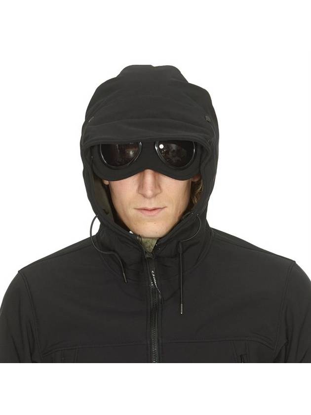 Zipper Goggles Hooded Jacket Black - CP COMPANY - BALAAN.