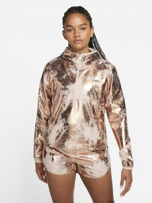 01DV7258601Women’sMetallic Running JacketGold - NIKE - BALAAN 1