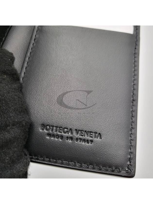 Intrecciato Cassette Leather Flap Card Wallet Black - BOTTEGA VENETA - BALAAN 5