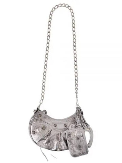 Women's Le Cagole XS Chain Metal Shoulder Bag Silver - BALENCIAGA - BALAAN 2