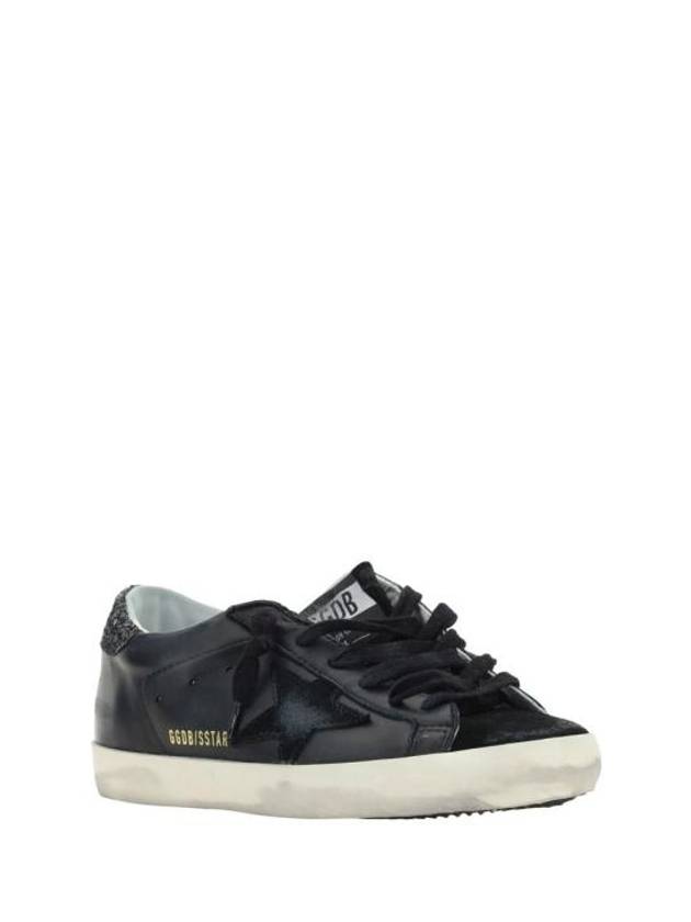 Superstar Glitter Tab Leather Low Top Sneakers Black - GOLDEN GOOSE - BALAAN 3