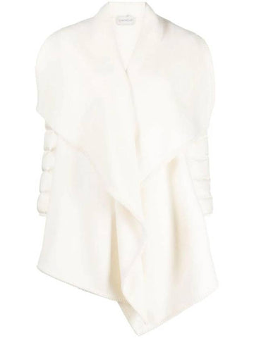 Wool Blend Padding Cape White - MONCLER - BALAAN 1