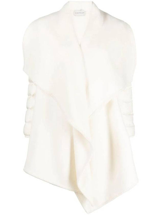 Wool Blend Padding Cape White - MONCLER - BALAAN 1