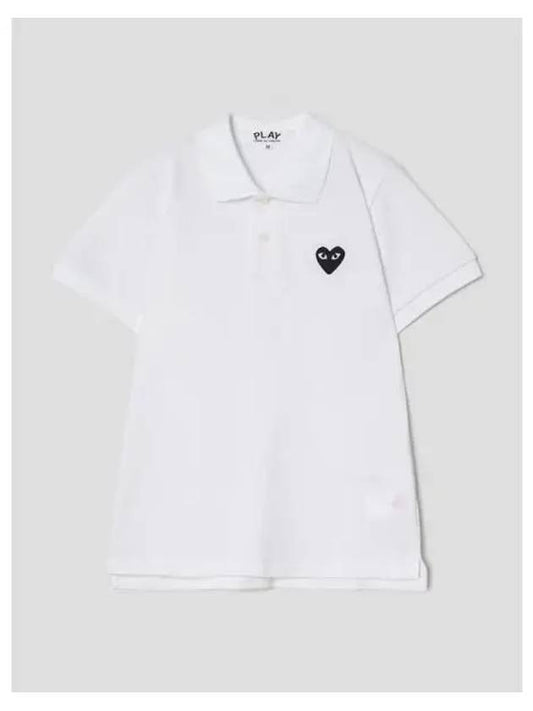 Women s Black Heart Waffen Polo T shirt Blouse Southern White Domestic Product GM0023022211043 - COMME DES GARCONS PLAY - BALAAN 1