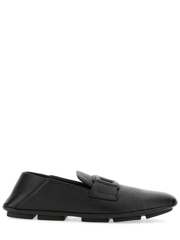 logo embossed round toe loafers - DOLCE&GABBANA - BALAAN 3