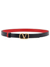 SN Black reversible vlogo signature leather belt 5W2T0S12ZFR 0SM - VALENTINO - BALAAN 2