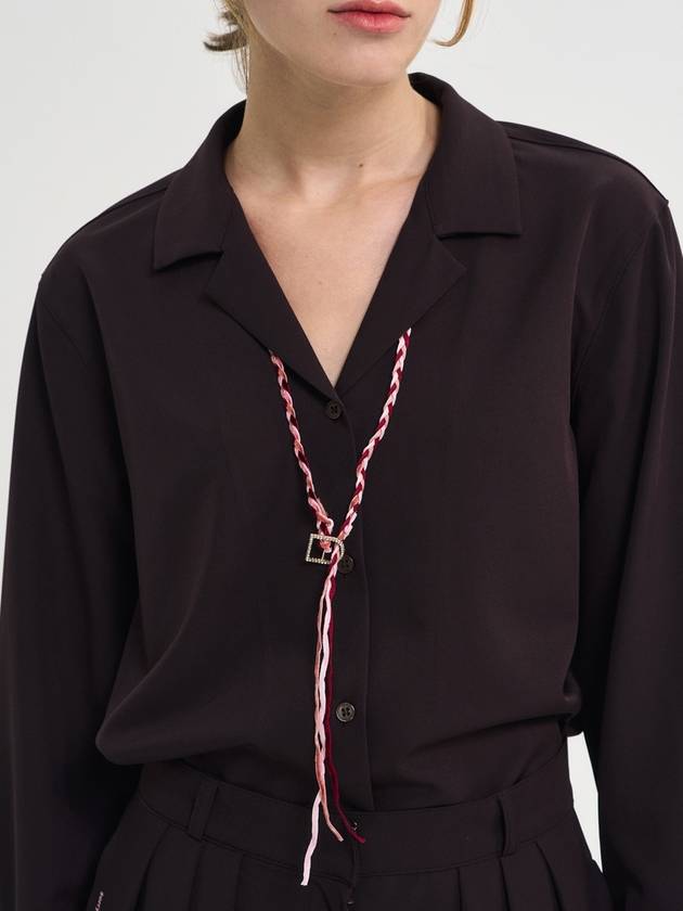 Modern Tencel Shirt Blouse Burgandy - SORRY TOO MUCH LOVE - BALAAN 4