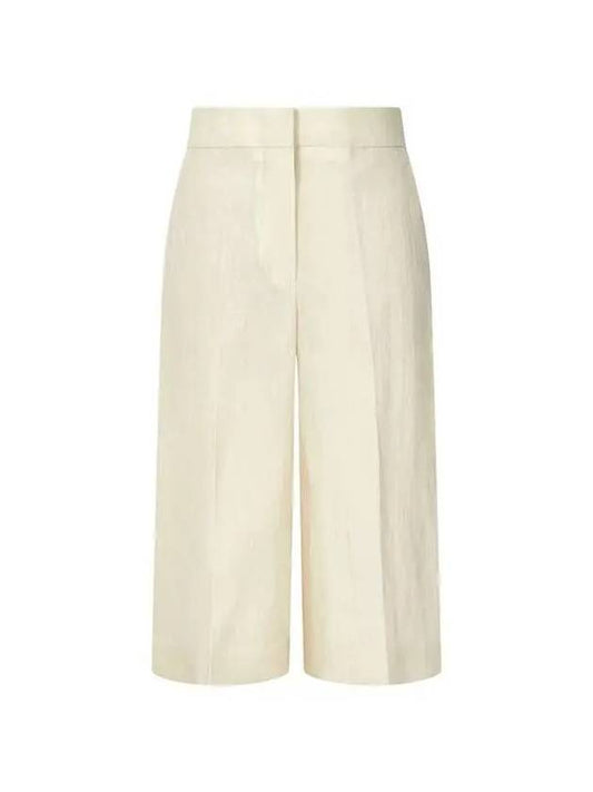 Women s Linen Culotte Pants Light Beige 271543 - PAUL SMITH - BALAAN 1