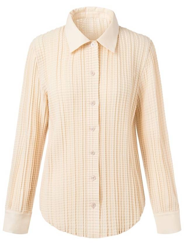 Women's Corn Pleated Romantic Shirt Ivory - MONPLISSE - BALAAN 2