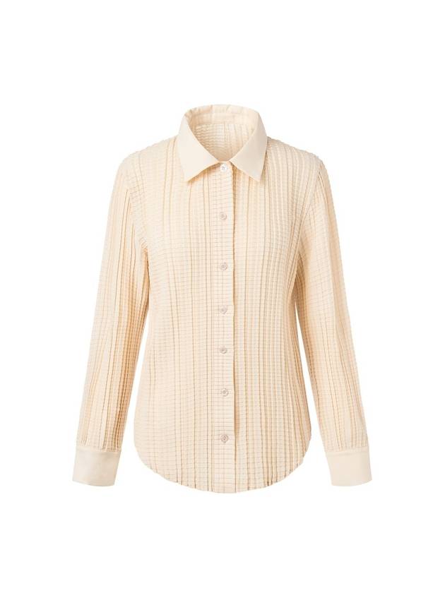 Women's Corn Pleated Romantic Shirt Ivory - MONPLISSE - BALAAN 2