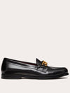 V Logo Chain Leather Loafers Black - VALENTINO - BALAAN 3