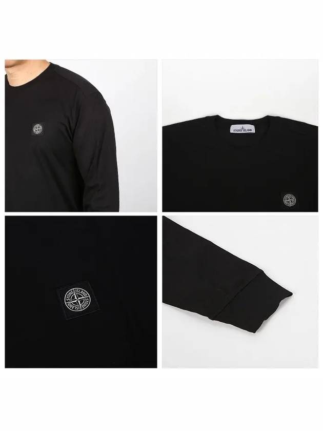 Logo Patch Long Sleeve T-Shirt Black - STONE ISLAND - BALAAN 4