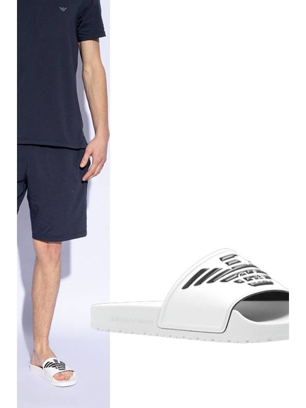 EA7 Logo Slippers White - EMPORIO ARMANI - BALAAN 3