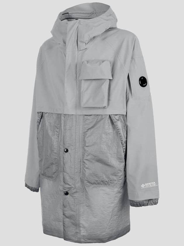 Goretex Infinium Lens Patch Parka Grey - CP COMPANY - BALAAN 3