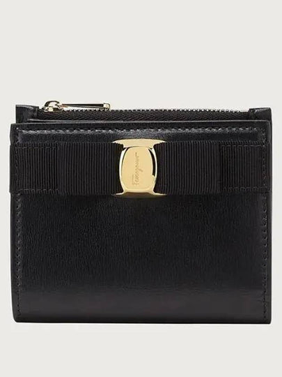 Vara Bow Half Wallet Black - SALVATORE FERRAGAMO - BALAAN 2