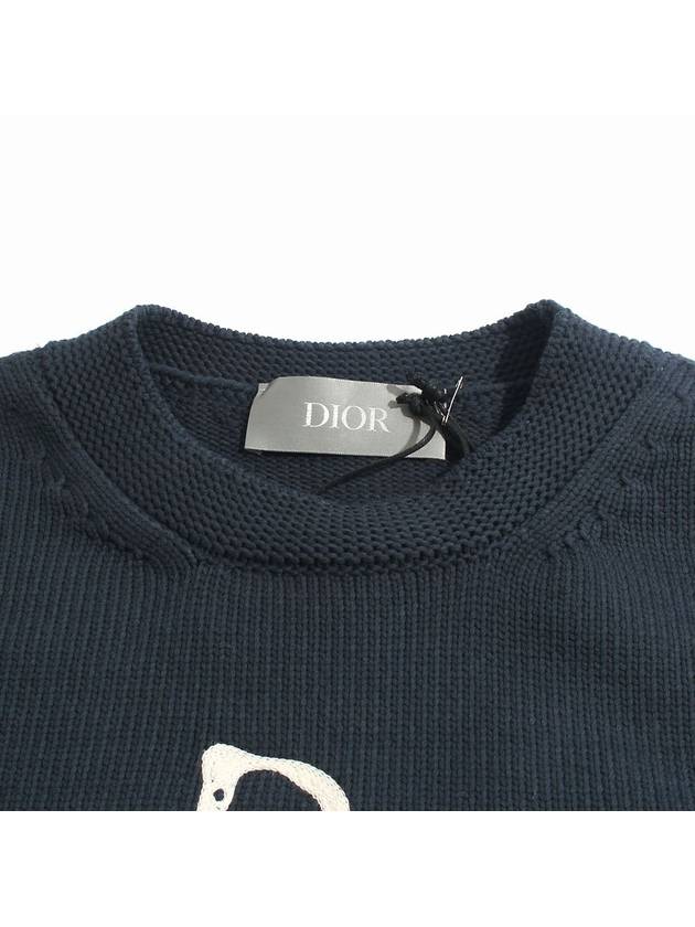 Hylton Nell Crew Neck Knit Top Blue - DIOR - BALAAN 6