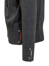 Men's Sustainable Classic Diagonal Wool Cardigan Dark Grey - THOM BROWNE - BALAAN 4