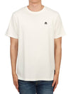 Satellite Logo Detail Crew Neck Short Sleeve T-Shirt Ivory - MOOSE KNUCKLES - BALAAN 1