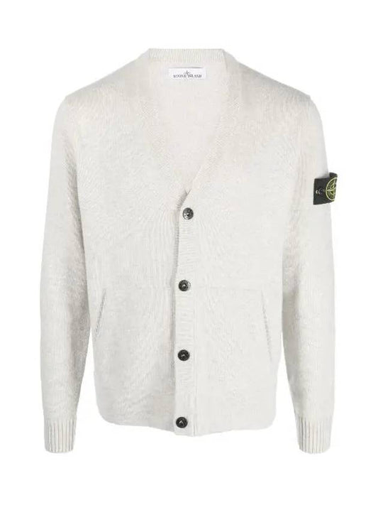 Men's Wappen Patch Button Cardigan Grey - STONE ISLAND - BALAAN 2