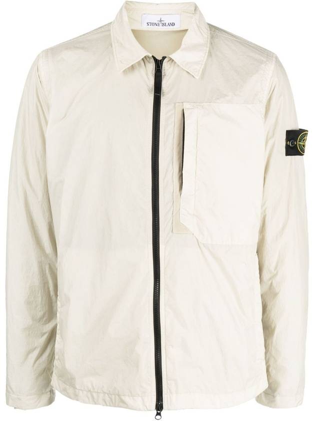 Garment Dyed Crinkle Reps Recycled Nylon Jacket Stucco - STONE ISLAND - BALAAN 1