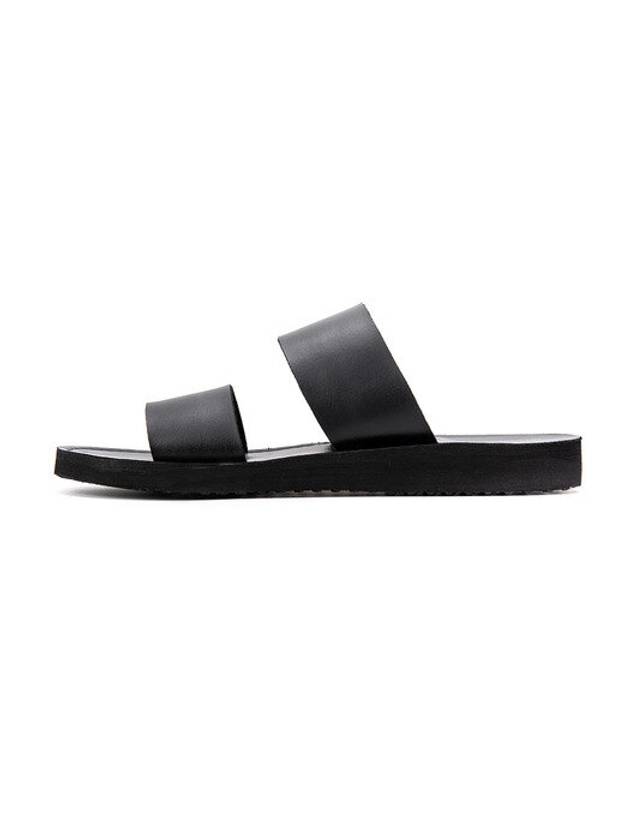 Centendre Double Line Leather Slippers Vanta Black - MIAMIPROJECT - BALAAN 1