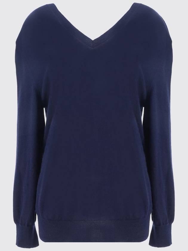 V neck cashmere knit top navy - PRADA - BALAAN 2