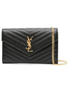 Monogram Matelasse Chain Shoulder Bag Black - SAINT LAURENT - BALAAN 2