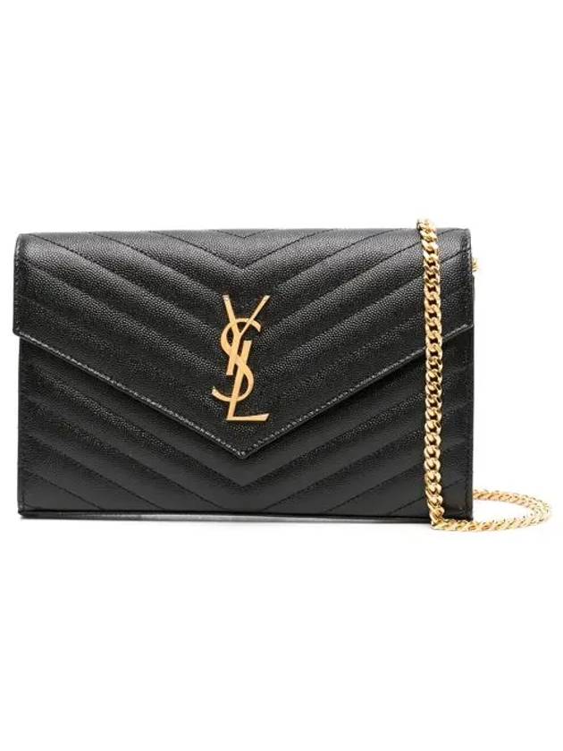 Monogram Matelasse Chain Shoulder Bag Black - SAINT LAURENT - BALAAN 2