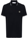 Stretch Cotton Pique Short Sleeve Polo Shirt Navy - STONE ISLAND - BALAAN 1