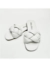 Women's Quilted Padded Nappa Leather Slippers White - MIU MIU - BALAAN 8